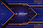 现代电子竞技游戏蓝色和橙色背景与六边形图案