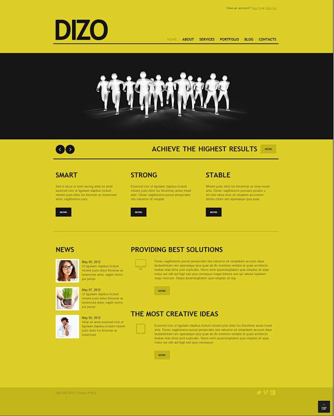 深黄色 网页设计