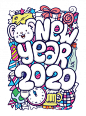 2020时尚鼠年新年涂鸦元素 :  