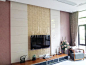 新中式别墅客厅电视背景墙装修2014