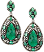 Bavna Pear-Cut Emerald Drop Earrings | ♥ JEWELS ♥ | Pinterest