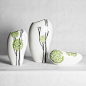 陶瓷花瓶三件套 现代简约花器摆件 时尚软装摆设现代装饰品白色