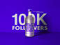 100K Instagram Followers studio freelance instagram 100k type c4d cinema4d thankyou ticket dribbble quintin studiojq