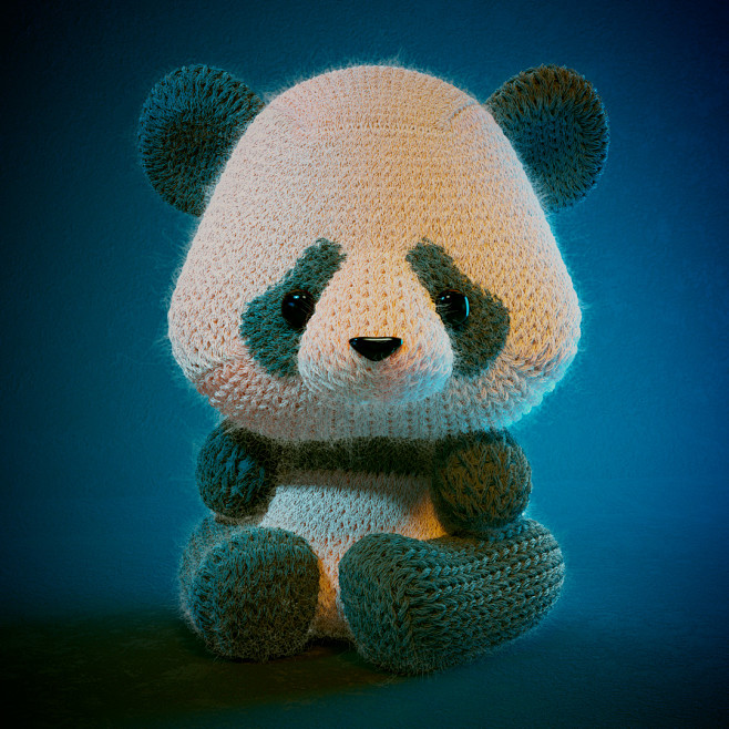 Panda knitted toy, S...