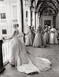 Grace Kelly and her bridesmaids on her wedding day, April 19, 1958