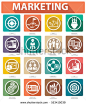 Flat Marketing Icons,Colorful version,vector - stock vector