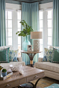 Beach house with light aqua decor and soft neutrals #coastal_decor_pillows