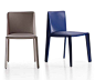 Supremely simple Doyl padded leather chair by Gabriele & Oscar Buratti