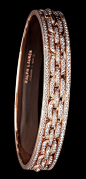 Ralph Lauren 18K rose gold single-chain bangle with diamonds | LBV ♥✤