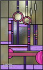 Mackintosh Bevelled & Coloured Glass door/ window design: 