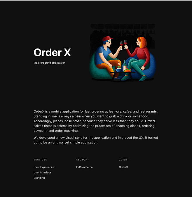 Order X — meal order...