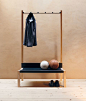 Coat rack and bench: 