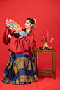 龙年汉服国潮新中式春节美女人物摄影图片-众图网