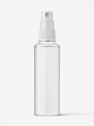 Mist spray bottle mockup / clear
