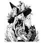 10.6 mil Me gusta, 57 comentarios - Heikala (@heikala) en Instagram: "Inktober day 2, A witch and six owl familiars  #inktober #illustration #witch #owl"