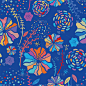 Colorful floral seamless Pattern - color explosion