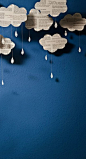 = cloud and raindrop cutouts | Blue