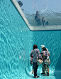 阿根廷艺术家 Leandro Erlich 在日本当代艺术博物馆设计的这个“人工游泳池”。利用美术馆的天窗加上一层水，并加上假的泳池扶手，从上看恍若真的游泳池，但游客亦能在底下的展室走动，上下观看，造成了特殊的趣味和效果。