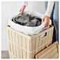 班克斯 洗衣篮   - IKEA : IKEA - 班克斯, 洗衣篮, , 塑料支脚避免洗衣篮受潮。内衬易于拆卸，您可轻松将其拆下清洗，亦可用它将待洗衣物放在里面拿到洗衣机旁。