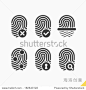 fingerprint icons set. vector.