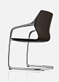 Cantilever ergonomic leather chair RAY by Brunner | Jehs+Laub