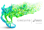 ASICS Running shoe : Illustration of a shoe in a running position for a visual campaign for ASICS Colombia. 