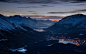 General 1920x1200 mist nature landscape evening valley lake mountain sunset Alps cityscape snowy peak forest Switzerland lights winter