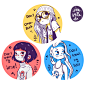 Shy Girls Sticker Set : handmade silk-screen printed sticker | 波普先生微信公众号