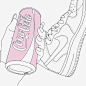 手绘鞋子和可乐高清素材 卡通 可乐 手绘 插画 板鞋 白描 耐克 运动鞋 免抠png 设计图片 免费下载