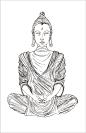 Buddha : buddha line art vector