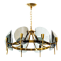 Concave Smoked Lucite Disc Chandelier For Sale