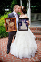 A photo with photos of your parents&#;39 wedding days.