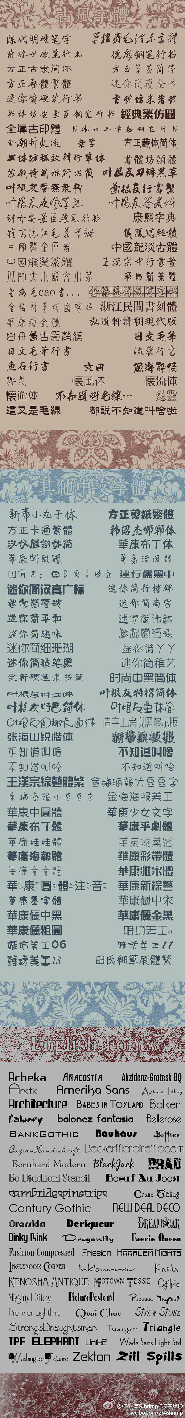 设计师常用字体