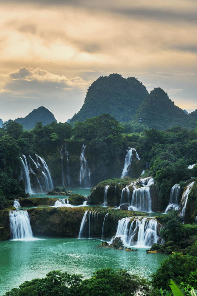 德天大瀑布 风光 风光 慢门 全景 旅游...