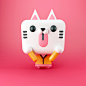 Pip the Cat : Character Design for Sticker for mobile application.