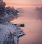 芬兰的冬日夕阳 ​​​​