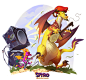 Spyro: Reignited Trilogy End Credits, Devon Cady-Lee : Illustrations for the end credit sequence. Dragon designs were between myself, Nick Kole and Jeff Murchie. I thought it would be a cool idea to show Spyro trying to find his artistic voice with the he