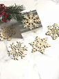 Wooden snowflake ornaments, laser cut snowflake,set of wood snowflakes,Christmas Wooden Snowflake Ornaments,snowflakes shapes,Christmas gift : Set of 12 Wooden snowflake ornaments Christmas Snowflake, Christmas decor, Christmas ornament, snowflake ornamen