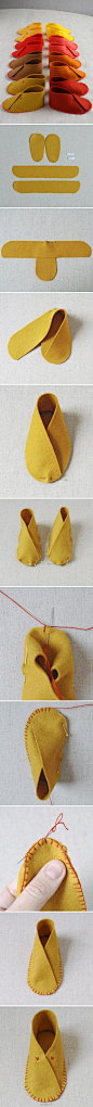 用毛毡DIY做简易的宝宝鞋【链接：http://t.cn/8FlE9A4】