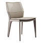 Moorwood Light Gray Faux Leather Fully Upholstered Modern Dining Chair