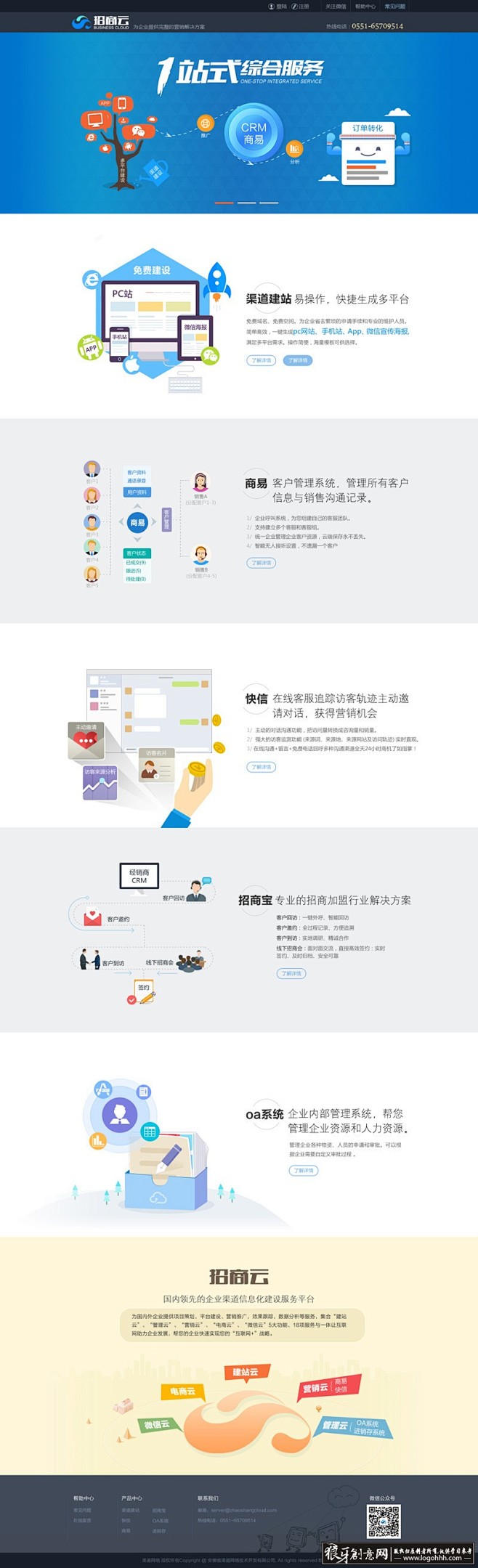 网页/UI 蓝色网站设计模板PSD 企业...