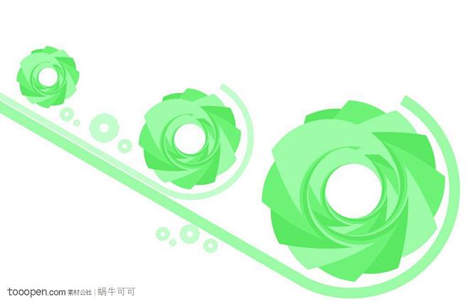 抽象海报-绿色的漩涡