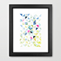 MULTI TRIANGLES II- BLUE & PINK Framed Art Print by Yao Cheng Design | Society6 #素材#