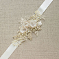 Champagne Bridal belt Wedding dress sash Floral belt от LeFlowers: