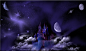 星球城堡夜色三维抽象图片