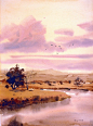 Jathedar的风景水彩画 