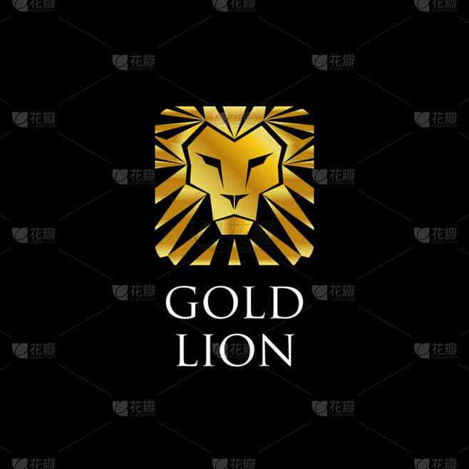 抽象金狮标志符号图标
