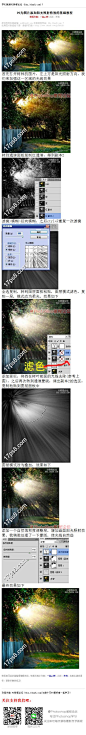 《PS为图片添加阳光照射特效的基础教程》 首先打开树林的图片，左上方是阳光照射方向，我们来加强这一区域的光线效果 转到 通道 面板复制红 通道 ，得到副本2 滤镜 模糊径向模糊.. #www.16xx8.com##ps##photoshop##教程##ps教程##I元素效果I#：http://www.16xx8.com/plus/view.php?aid=26120&pageno=all