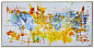 Large Contemporary Art, Oil Painting On Canvas, Original Art. One-of-a-kind, IN STOCK, 36"x72". Yellow, brown, blue, green -Celine Ziang Art : ►This painting is currently IN STOCK, an its a one-of-a-kind piece, will be shipped immediately after 