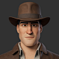 Indiana Jones - wip, Bjarmi Sæmundsson : My stylized Indiana Jones I've been working on for few weeks in my free time. I saw the animated concept by Patrick Schoenmaker and really wanted to try to put that into 3d. Main inspiration on the face comes from 